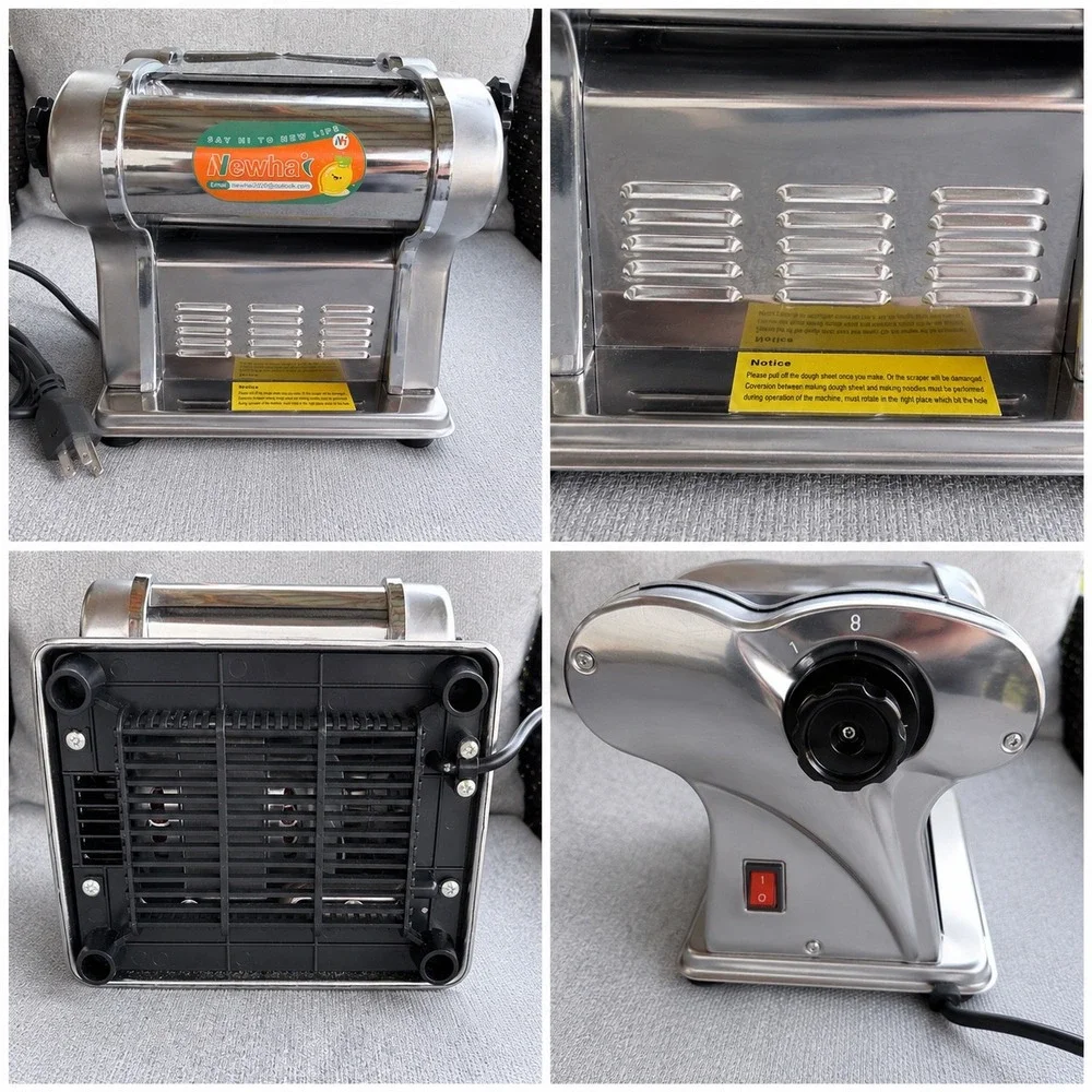 Newhai Electric Pasta Maker Machine Unisex OS Silver Excellent Stainless Steel